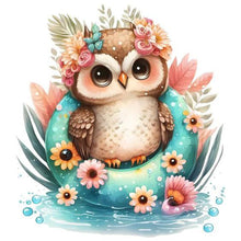 Lade das Bild in den Galerie-Viewer, Summer Swimming Owl-voller Round Diamond Painting-30x30cm