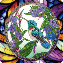 Lade das Bild in den Galerie-Viewer, Buntglas-Kolibri-Teil-Special Diamond Painting-30x30cm