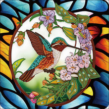 Lade das Bild in den Galerie-Viewer, Buntglas-Kolibri-Teil-Special Diamond Painting-30x30cm
