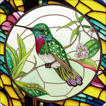 Lade das Bild in den Galerie-Viewer, Buntglas-Kolibri-Teil-Special Diamond Painting-30x30cm