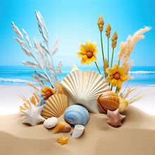 Lade das Bild in den Galerie-Viewer, Sunflower Beach-voller Round Diamond Painting-30x30cm