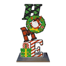 Lade das Bild in den Galerie-Viewer, Weihnachten-einseitig gebohrt, Diamant-Desktop-Ornament aus Holz