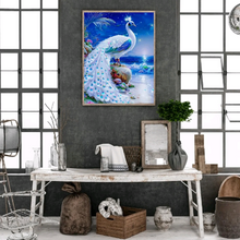 Lade das Bild in den Galerie-Viewer, (Multi-Größe Rund/Quadrat) Pfau-volle runde Diamantmalerei