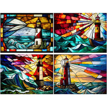 Lade das Bild in den Galerie-Viewer, Buntglas Landscape-Full Round Diamond Painting-40x30cm