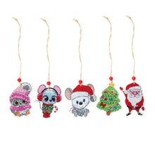 Lade das Bild in den Galerie-Viewer, 5 teile/satz doppelseitige weihnachten diy diamant malerei hängende baum dekoration