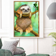 Lade das Bild in den Galerie-Viewer, Niedliches Faultier - voller runder Diamant - 40x30cm