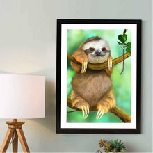 Lade das Bild in den Galerie-Viewer, Niedliches Faultier - voller runder Diamant - 40x30cm