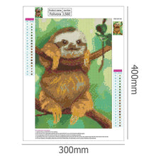 Lade das Bild in den Galerie-Viewer, Niedliches Faultier - voller runder Diamant - 40x30cm