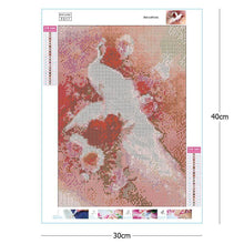 Lade das Bild in den Galerie-Viewer, Weißer Pfau - voller quadratischer Diamant - 30x40cm