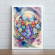 Lade das Bild in den Galerie-Viewer, Blume Schmetterling - voller quadratischer Diamant - 30x40cm