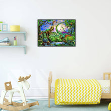 Lade das Bild in den Galerie-Viewer, Wald-Dinosaurier - voller runder Diamant - 40x30cm
