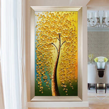 Lade das Bild in den Galerie-Viewer, Goldene Blume Baum - volle Runde Diamant-Malerei - 85x45cm
