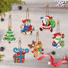 Lade das Bild in den Galerie-Viewer, 6pcs Weihnachtsgeschenke, Diamantmalerei, DIY-Schlüsselanhänger, speziell geformte Schlüsselanhänger