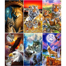 Lade das Bild in den Galerie-Viewer, Tiger Wolf-Voller Diamond Painting-40x70cm-Large Size