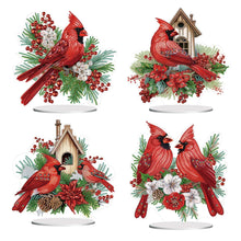 Lade das Bild in den Galerie-Viewer, WeihnachtenKardinal – einseitig gebohrter Diamant-Desktop-Ornament