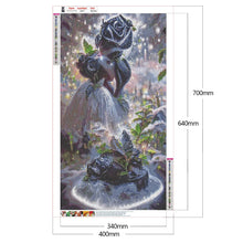Lade das Bild in den Galerie-Viewer, Schwarze Rose-Vollbohrer-Diamantmalerei-40x70cm