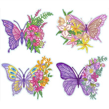 Lade das Bild in den Galerie-Viewer, 4 Stück Schmetterlings-Diamantmalerei-freie Aufkleber
