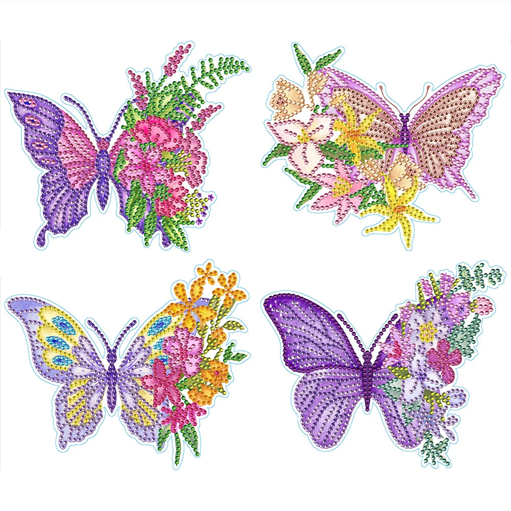 Farbige Schmetterlings-Aufkleber, Transparent & Rund – 35 Stück, Perfekt Für Basteln, Karten & Deko