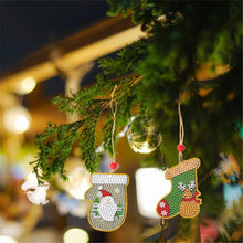 Lade das Bild in den Galerie-Viewer, 5 teile/satz doppelseitige weihnachten diy diamant malerei hängende baum dekoration