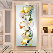 Lade das Bild in den Galerie-Viewer, Blatt - volle Runde Diamant-Malerei - 85x45cm