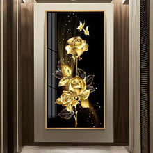 Lade das Bild in den Galerie-Viewer, Gold rose - volle Runde Diamant-Malerei - 85x45cm
