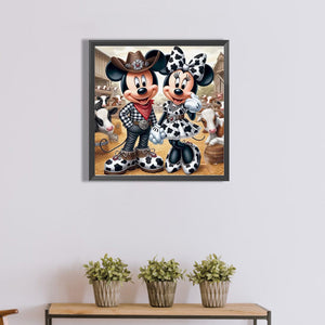 Mickey And Minnie-Voll  Diamond Painting-40x40cm