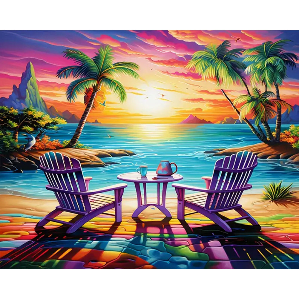 Strandlandschaft-Voll Diamond Painting-50x40cm