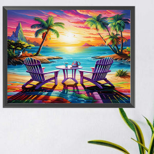 Strandlandschaft-Voll Diamond Painting-50x40cm