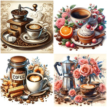 Lade das Bild in den Galerie-Viewer, Kaffee Freizeit-Voll Round Diamond Painting-30x30cm
