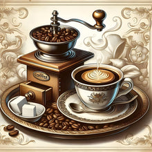 Lade das Bild in den Galerie-Viewer, Kaffee Freizeit-Voll Round Diamond Painting-30x30cm
