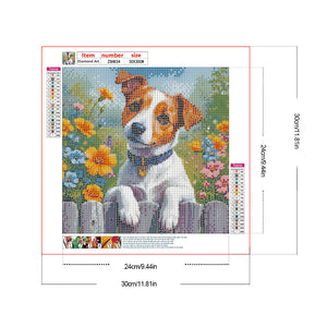 Hund-Voll Round Diamond Painting-30x30cm