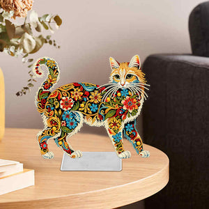 Katze/Welpe-Einfacher Seitenbohrer-Acryl-Diamant-Desktop-Ornament