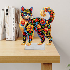 Katze/Welpe-Einfacher Seitenbohrer-Acryl-Diamant-Desktop-Ornament