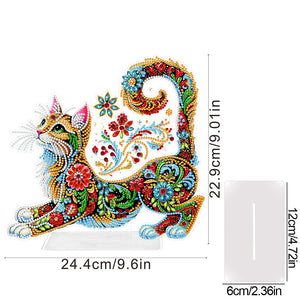 Katze/Welpe-Einfacher Seitenbohrer-Acryl-Diamant-Desktop-Ornament