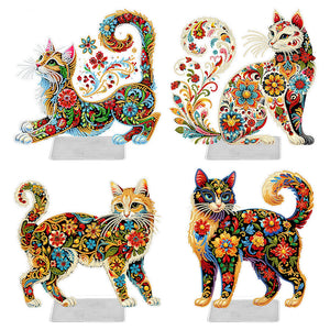 Katze/Welpe-Einfacher Seitenbohrer-Acryl-Diamant-Desktop-Ornament