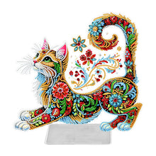 Lade das Bild in den Galerie-Viewer, Katze/Welpe-Einfacher Seitenbohrer-Acryl-Diamant-Desktop-Ornament
