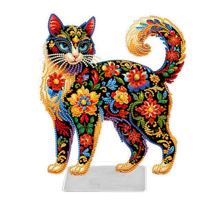 Katze/Welpe-Einfacher Seitenbohrer-Acryl-Diamant-Desktop-Ornament