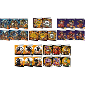 5/6Pcs/Set Halloween-Diamond Grußkarten