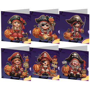 5/6Pcs/Set Halloween-Diamond Grußkarten