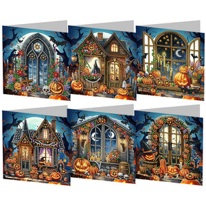 5/6Pcs/Set Halloween-Diamond Grußkarten