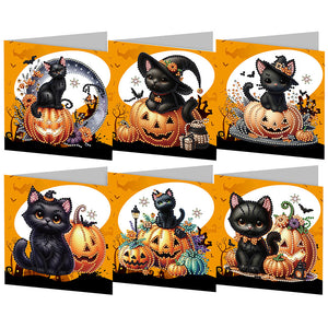 5/6Pcs/Set Halloween-Diamond Grußkarten