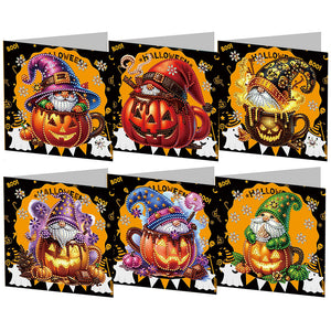 5/6Pcs/Set Halloween-Diamond Grußkarten