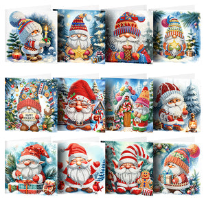 12Pcs/Set Weihnachts-Diamant-Grußkarten