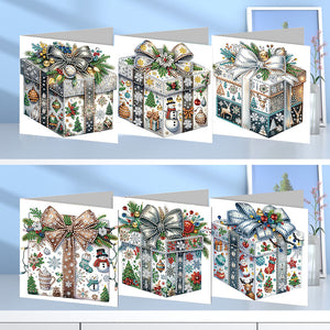 6/12Pcs/Set Weihnachts-Diamant-Grußkarten