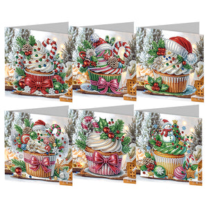 6/12Pcs/Set Weihnachts-Diamant-Grußkarten