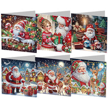 Lade das Bild in den Galerie-Viewer, 6/12Pcs/Set Weihnachts-Diamant-Grußkarten
