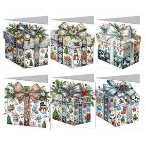 6/12Pcs/Set Weihnachts-Diamant-Grußkarten