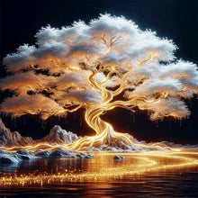 Lade das Bild in den Galerie-Viewer, Goldener Baum-Voll Diamond Painting-40x40cm
