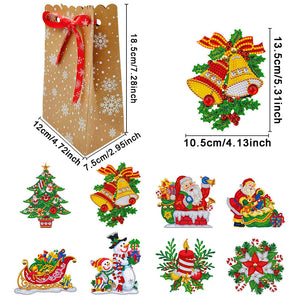 8Pcs/Set Weihnachts-Diamantenmalerei Geschenktüten