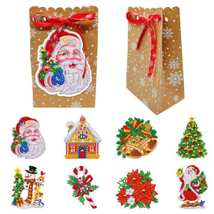 8Pcs/Set Weihnachts-Diamantenmalerei Geschenktüten